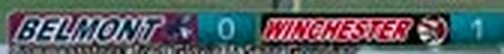 Score box at 17:00, the change: Belmont 0, Winchester 1